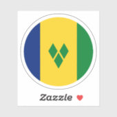 Saint Vincent en de Grenadines Vlag Ronde Sticker (Vel)