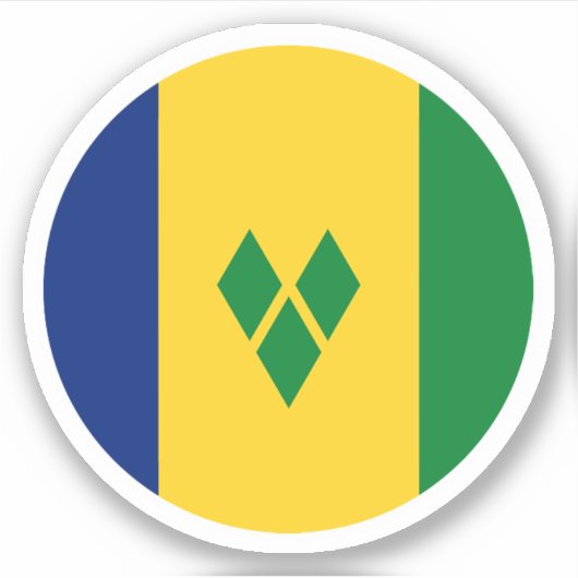 Saint Vincent en de Grenadines Vlag Ronde Sticker (Voorkant)