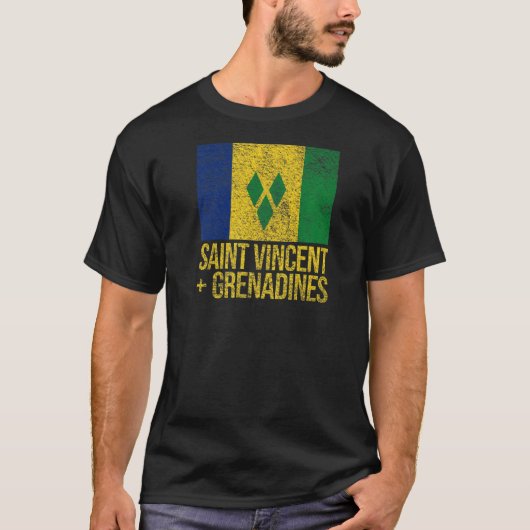 SAINT VINCENT EN DE GRENADINES VLAG T-SHIRT (Voorkant)