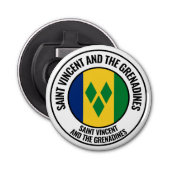 Saint Vincent en de Grenadines Vlaggenschut Button Flesopener (Voorkant)