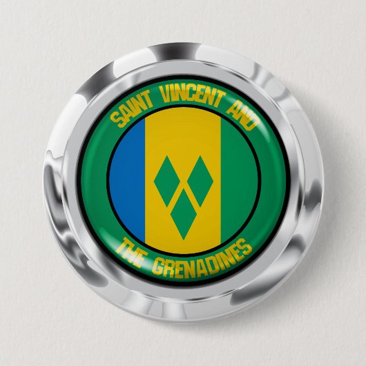 Saint Vincent en de Ronde van Grenadines Button 7,6 Cm (Voorkant)