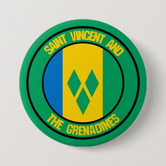 Saint Vincent en de Ronde van Grenadines Button 7,6 Cm (Voorkant)