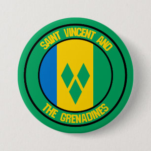 Saint Vincent en de Ronde van Grenadines Ronde Button 7,6 Cm