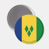 Saint Vincent en de vlag van Grenadines Magneet (Voorkant / Achterkant)