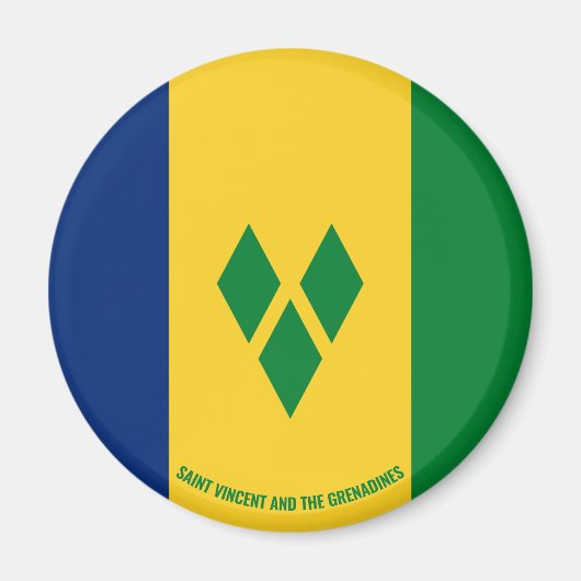 Saint Vincent en de vlag van Grenadines Magneet (Voorkant)