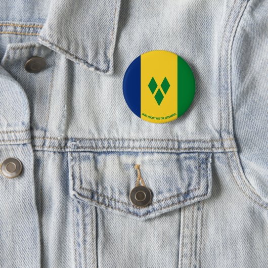 Saint Vincent en de vlag van Grenadines Ronde Button 5,7 Cm (In situ)