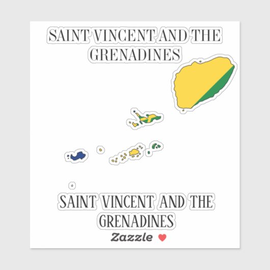 Saint Vincent en de vlag van Grenadines Sticker (Vel)