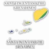 Saint Vincent en de vlag van Grenadines Sticker (Voorkant)