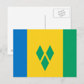 Saint Vincent en het Briefkaart van de vlag van Gr (Voorkant / Achterkant)
