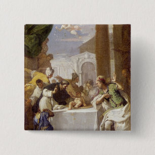 Saint Vincent Ferrer voert een wonder uit Vierkante Button 5,1 Cm