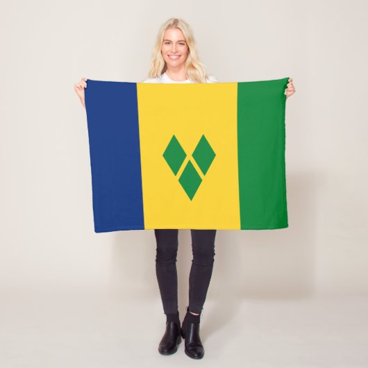 Saint Vincent Flag Fleece Deken (In situ)