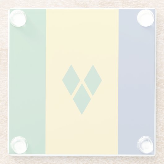 Saint Vincent Flag Glazen Onderzetter (Achterkant)