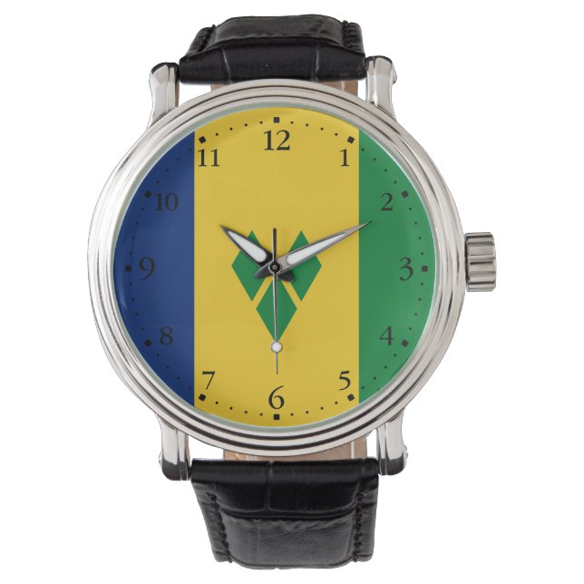 Saint Vincent Flag Horloge (Voorkant)
