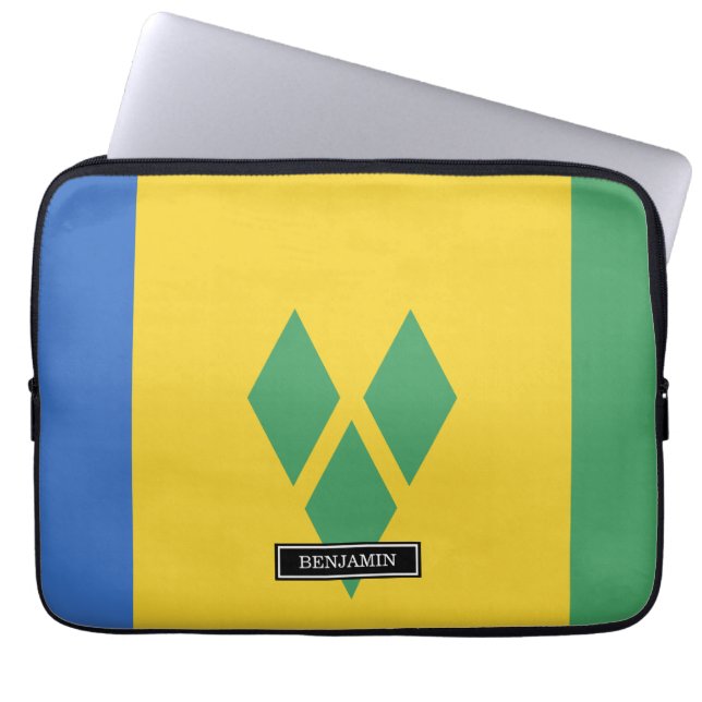 Saint Vincent Flag Laptop Sleeve (Voorkant)