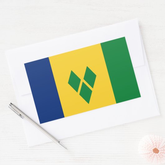 Saint Vincent Flag Rechthoekige Sticker (Envelop)