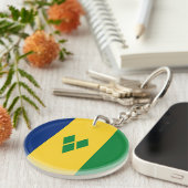 Saint Vincent Flag Sleutelhanger (Voorkant Rechts)