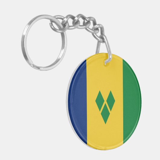 Saint Vincent Flag Sleutelhanger (Voorkant Links)