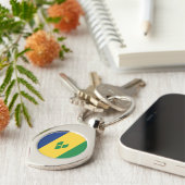 Saint Vincent Flag Sleutelhanger (Zijkant)