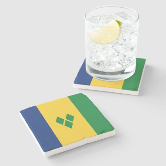 Saint Vincent Flag Stenen Onderzetter (Zijkant)