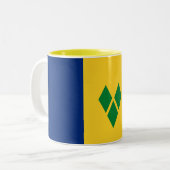 Saint Vincent Flag Tweekleurige Koffiemok (Voorkant links)