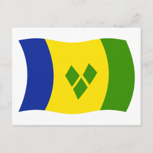 Saint Vincent Grenadines Vlag Ansichtkaart Briefkaart