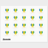 Saint Vincent / Grenadines Vlag Hart Ronde Sticker (Vel)