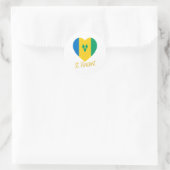 Saint Vincent / Grenadines Vlag Hart Ronde Sticker (Tas)