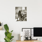 Saint Vincent schrijft in zijn cel bij Ferins, van Poster (Thuiskantoor)