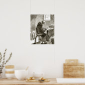 Saint Vincent schrijft in zijn cel bij Ferins, van Poster (Keuken)