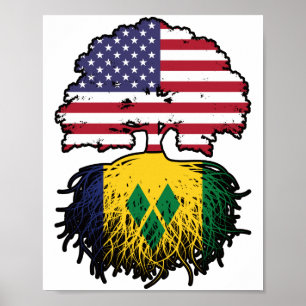 Saint Vincent Vincentive an American USA Tree Root Poster
