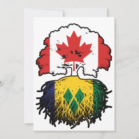 Saint Vincent Vincentive an Canadian Canada Tree R Kaart (Voorkant)
