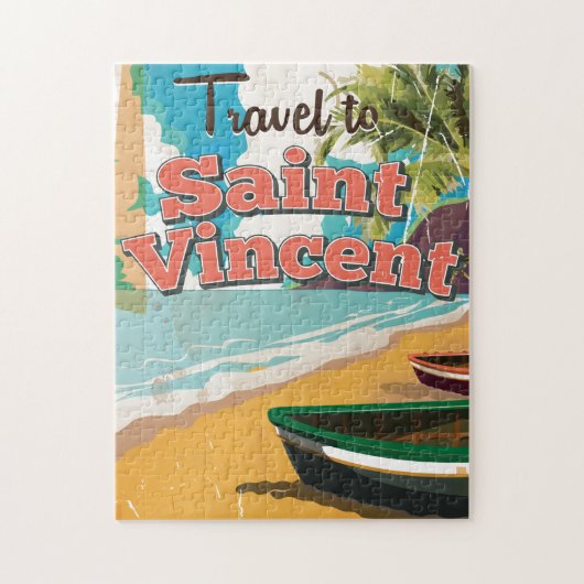 Saint Vincent vintage reisposter. Legpuzzel (Verticaal)
