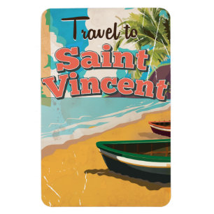 Saint Vincent vintage reisposter. Magneet