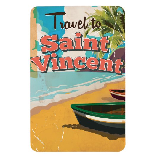 Saint Vincent vintage reisposter. Magneet (Verticaal)