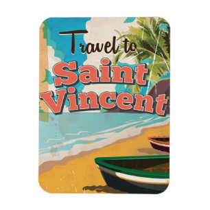 Saint Vincent vintage reisposter. Magneet