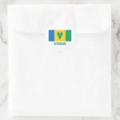 Saint Vincent Vlag met naam Ronde Sticker (Tas)