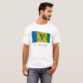 Saint Vincent Waving Flag met naam T-shirt (Voorkant volledig)