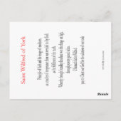 Saint Wilfred of York Prayer Card Briefkaart (Achterkant)