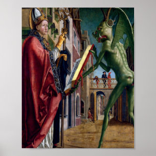 Saint Wolfgang en de duivel van Michael Pacher Poster