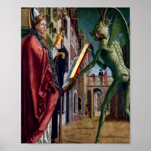 Saint Wolfgang en de duivel van Michael Pacher Poster (Voorkant)