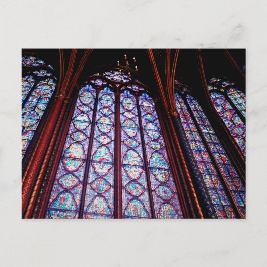 Sainte-Chapelle gekleurd glas in Parijs Foto Briefkaart (Voorkant)