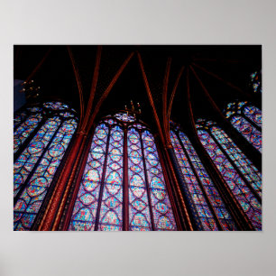 Sainte-Chapelle gekleurd glas in Parijs Foto Poster