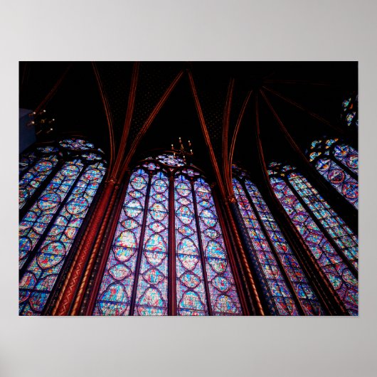 Sainte-Chapelle gekleurd glas in Parijs Foto Poster (Voorkant)