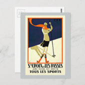 Sainte Croix Les Rassen Ski Sportreizen Briefkaart (Voorkant / Achterkant)