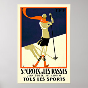 Sainte Croix Les Rassen Ski Sports Poster