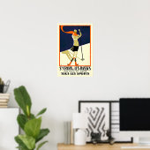 Sainte Croix Les Rassen Ski Sports Poster (Thuiskantoor)