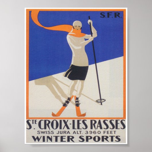 Sainte Croix Zwitserland  Ski Poster (Voorkant)