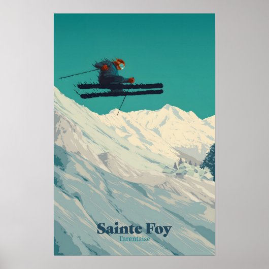 Sainte Foy Tarentaise Skigebied Reisposter Poster (Voorkant)