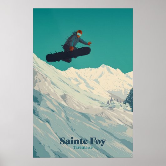 Sainte Foy Tarentaise Snowboarden Reisposter Poster (Voorkant)