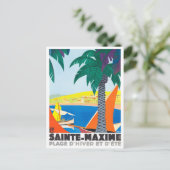 Sainte Maxime France vintage-reis Briefkaart (Staand voorkant)